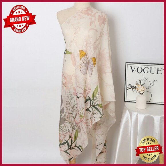 Luxury Cashmere-Soft Merino Wool Shawl Wrap Scarf Lightweight Travel - Picture 8 of 8